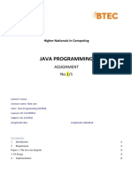 Higher Nationals in Computing Java Programming Assignment
