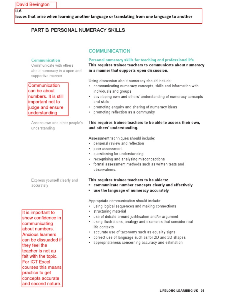 Effective Communication in Numeracy Teaching | PDF | Educational ...
