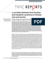 Wang 2017 Association Between Liver Function and Metabolic Syndrome in Chinese Men and Women