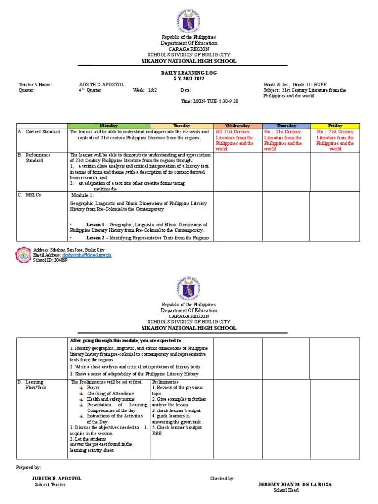 Grade 11 English 4th Quarter Plan | PDF | Learning | Multimedia