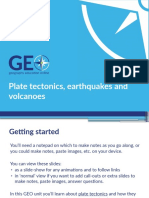 Plate Tectonics, Earthquakes and Volcanoes