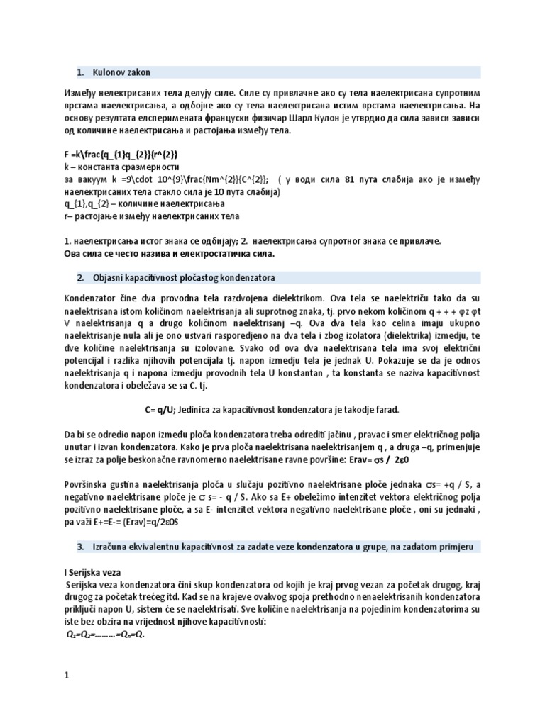 Materijal Za Ucenje Elektrotehnika Srednja Skola 09 03 2022 | PDF