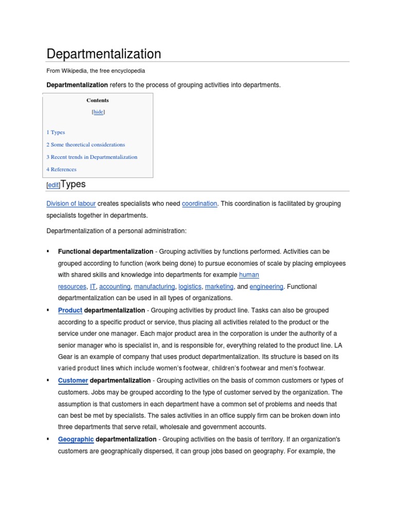 Process departmentalization example image
