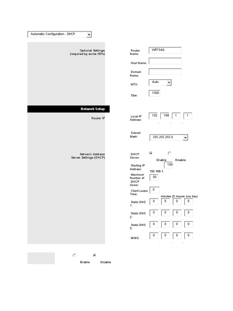 Wrt54G Router Configuration Guide