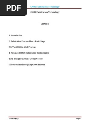 VLSI CMOS Fabrication Technology