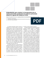 Antecedentes para Orientar La Incorporación de Un Límite Permisible Ponderado de Material Particulado Diésel en Lugares de Trabajo en Chile