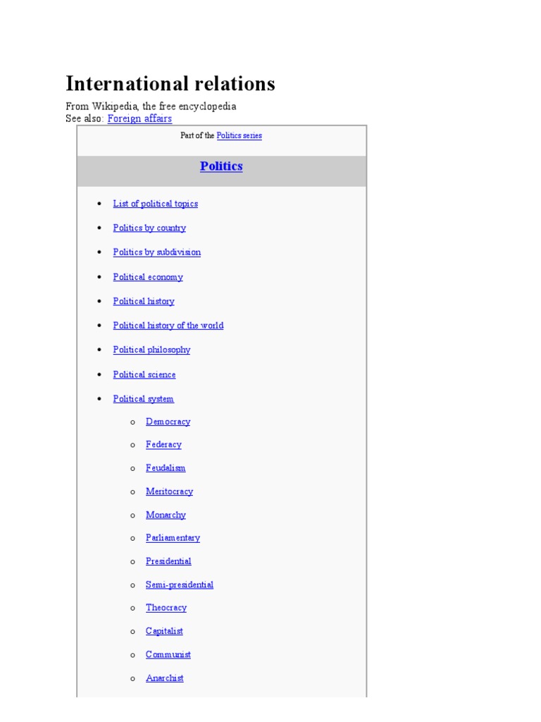 Understanding International Relations | PDF | International Relations ...