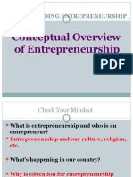 Conceptual Overview of Entrepreneurship