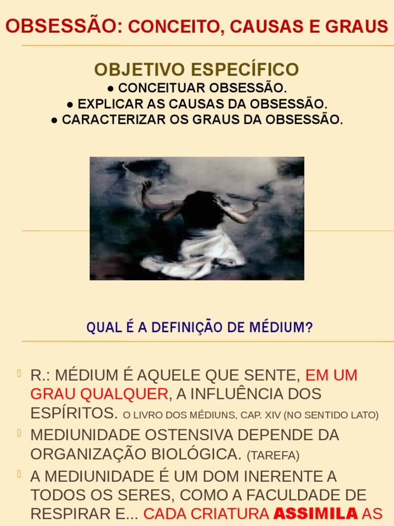 Obsessão: Definições e Causas | PDF | Mediunidade | Distúrbio mental