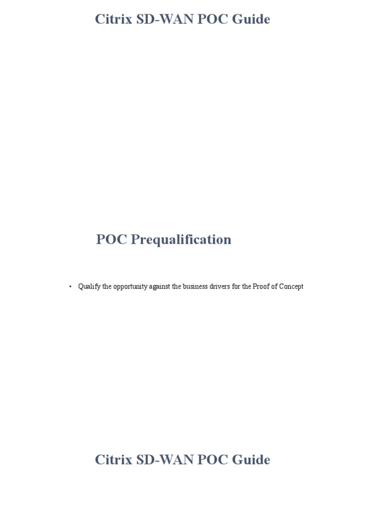Citrix SD-WAN POC Deployment Guide | PDF | Computer Network | Electronics
