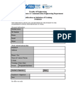 Faculty of Engineering Electrical, Computer & Communication Engineering Department Notification On Initiation of Training Form B