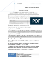 Circular DP #17-22 Incremento para Jubilaciones y Pensiones Regimen Docente - Decreto #137-05 - Mensual Junio-2022