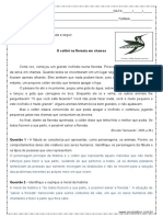 Interpretacao de Texto Fabula O Colibri Na Floresta em Chamas 6º Ano Respostas 1