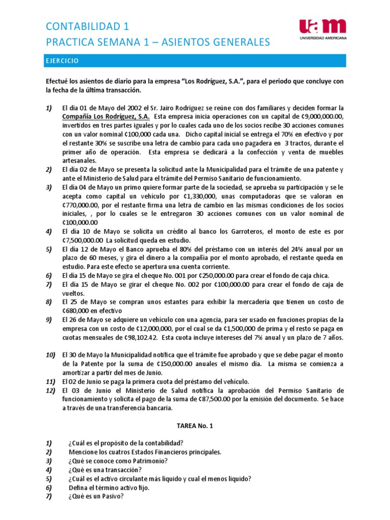 Practica Semana 1 | PDF | Bancos | Contabilidad