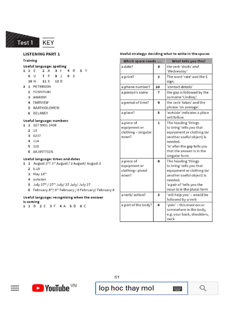 IELTS Trainer Answer KEY | PDF