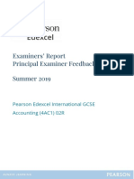 Examiners' Report Principal Examiner Feedback Summer 2019: Pearson Edexcel International GCSE Accounting (4AC1) 02R