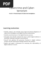 Cybercrime and Cyber-Terrorism: Module 4: Practical Aspects of Cybercrime Investigations