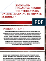 " Expectations and Challenges Among Senior High School Students On Online Learning in Private Schools