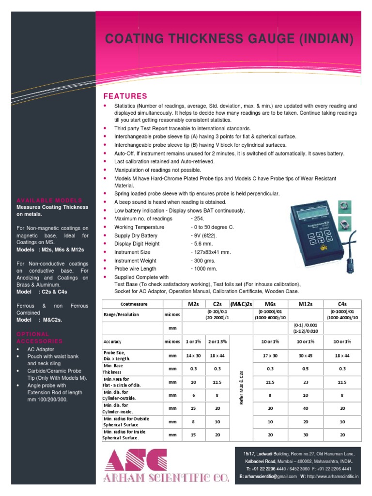 An Overview of Features and Specifications of Coating Thickness Gauges for Measuring Ferrous and