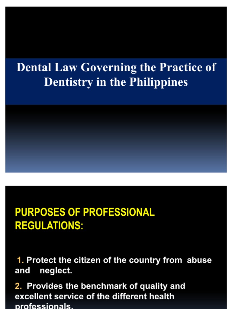 Dental Law in The Philippines Presentation Final PDF Dentistry