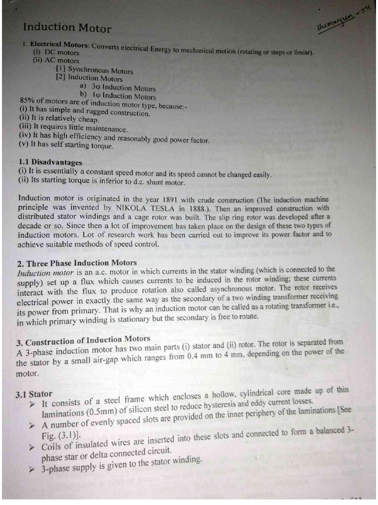 Induction Motor Details PDF