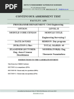 Continuous Assessment Test: Instructions To The Candidate/Student