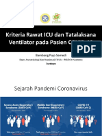 Kriteria Rawat ICU Dan Tatalaksana Ventilator Pada Pasien COVID 19