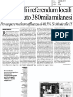 Sono Validi I Referendum Locali Hanno Votato 380mila Milanesi (La Repubblica)