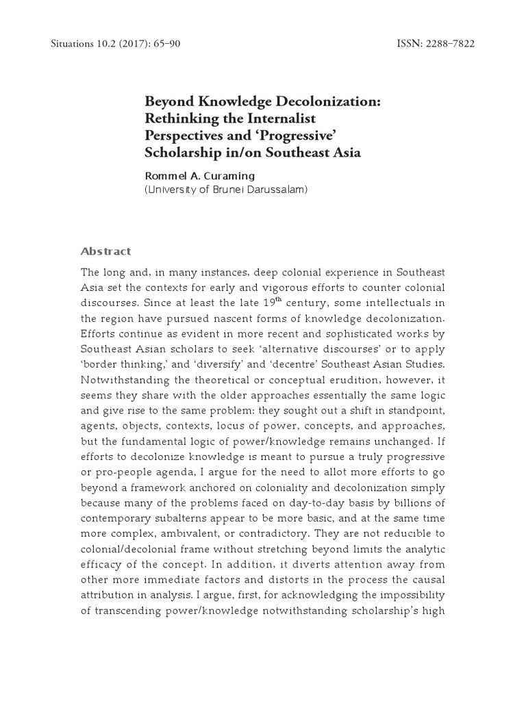 Beyond Knowledge Decolonization Rethinki | PDF | Epistemology ...