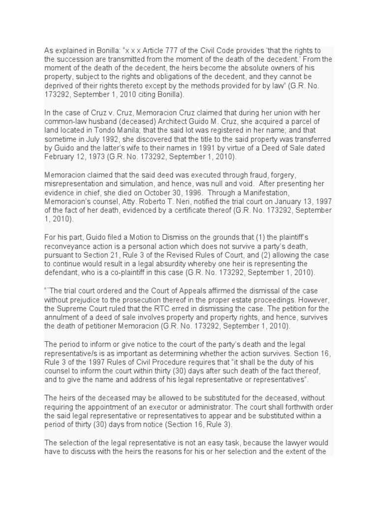 Death of Party in Civil Case PDF Lawsuit Judgment (Law)