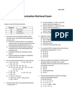 Information Retrieval Exam: Name and Group: Series ONE Email