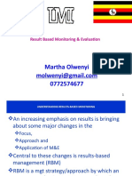 Martha Olwenyi 0772574677: Result Based Monitoring & Evaluation