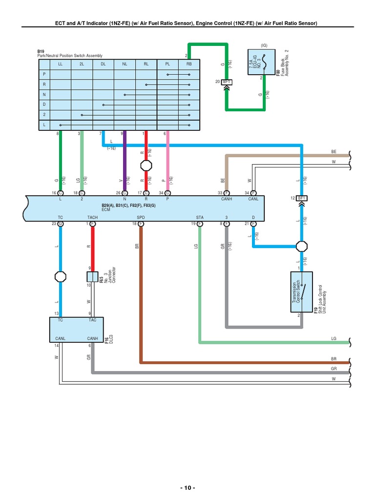 Toyota 1NZ-FE Wiring Diagram | PDF | Mechanical Engineering | Vehicle