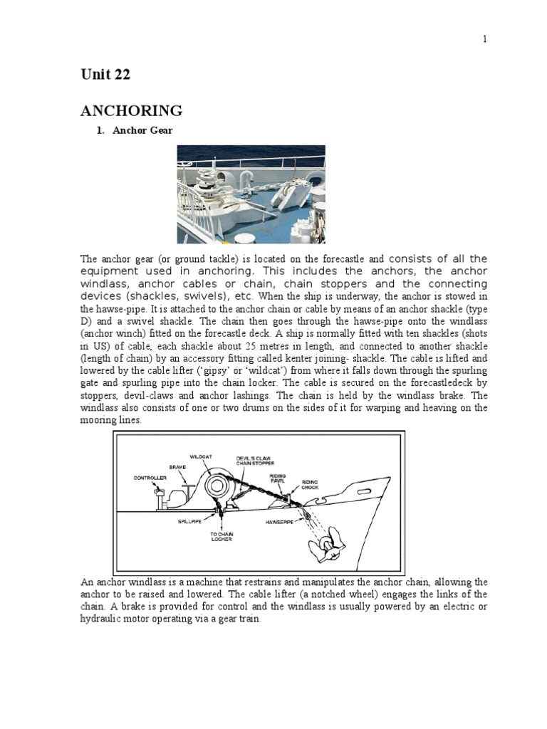 Anchoring Anchor Ships
