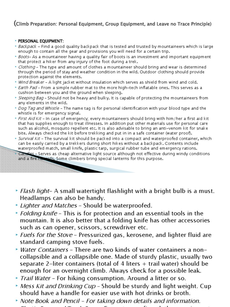 Mountaineering Climb Preparation PDF