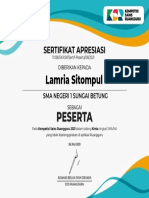 Lamria Sitompul - Sertifikat Peserta Regional KSR 2021