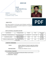 Resume Mr. Bunty Kumar (Dimploma in Mechanical)