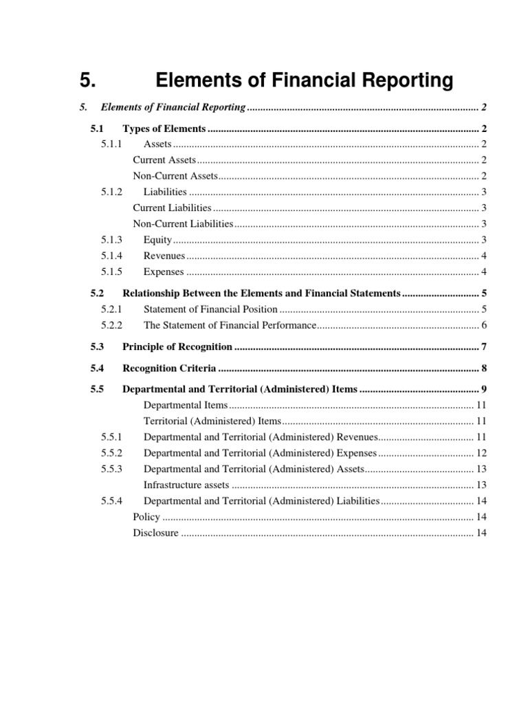 5 Elements of Accounting Financial Statement Expense