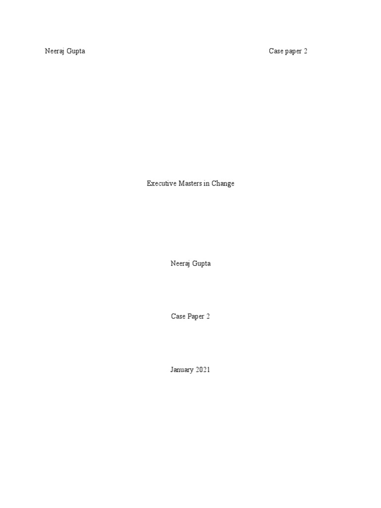 INSEAD Case Paper Module 1 Identity PDF Decision Making Anxiety