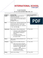 Class-Vii (Icse) Summer Vacation Homework (2022 - 23)