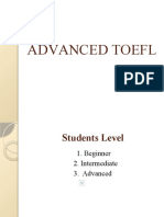 Topic 1 Intro To Advanced TOEFL
