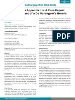 Femoral Hernia Appendicitis A Case Report and Management of A de Garengeot's Hernia