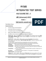Fiitjee All India Integrated Test Series: JEE (Advanced) - 2022