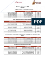 Primer Semestre Calendario SICAVISP 2022