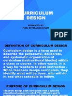 Curriculum Design: Presented By: Fidel Estepa Boluntate