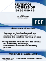 Review of Principles of Assessments