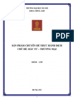 Sản Phẩm Chuyên Đề Thực Hành Dịch Chủ Đề: Đầu Tư - Thương Mại