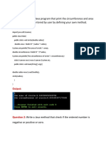 Write A Java Program That Print The Circumference and Area of A Circle of Radius Entered by User by Defining Your Own Method