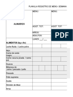 Cuaderno Diario Menu Almuerzo Formulas