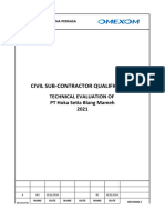 Technical Evaluation - Civil Subcontractor - Hoka